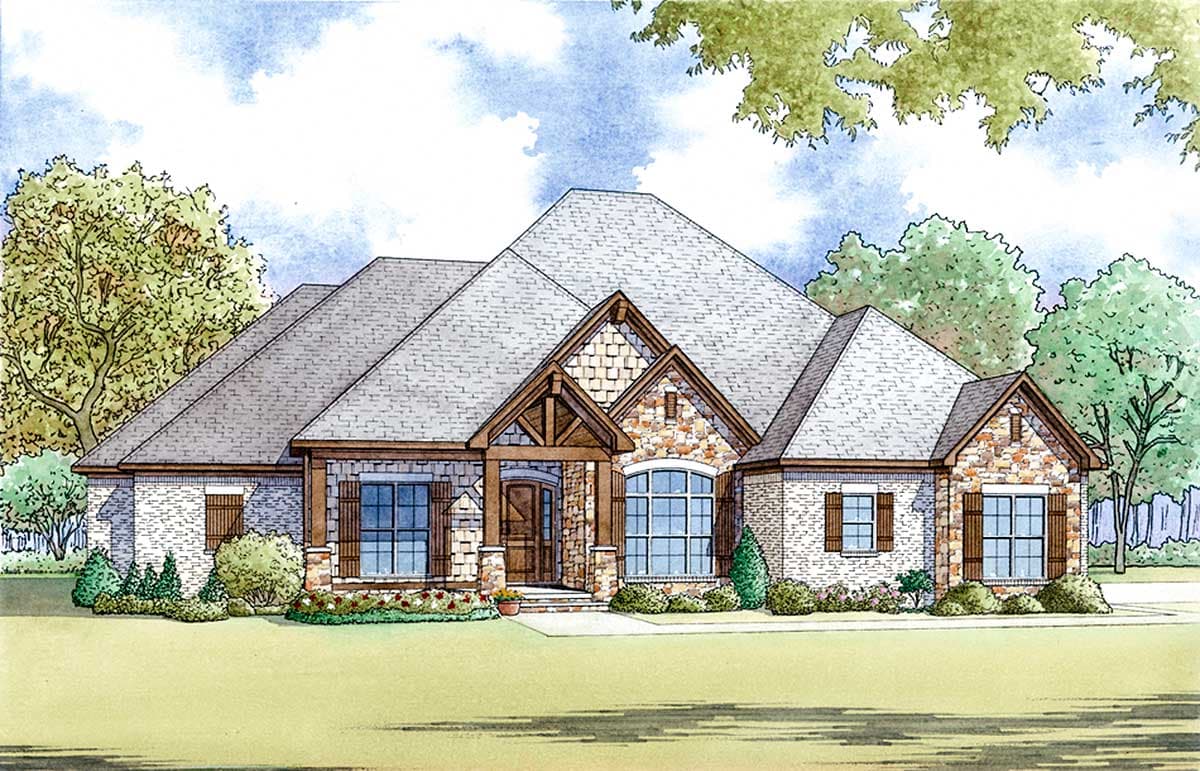 Plan 70577MK: 4-Bed House Plan with Vaulted Great Room and Bonus Over Garage - 2556 Sq Ft - Image #5 - Craftsman, Traditional