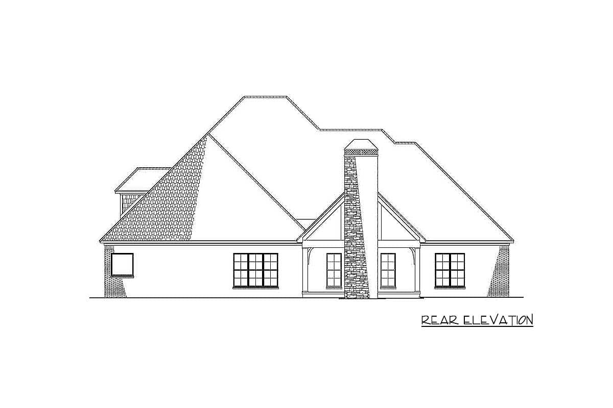 Plan 70577MK: 4-Bed House Plan with Vaulted Great Room and Bonus Over Garage - 2556 Sq Ft - Image #6 - Craftsman, Traditional