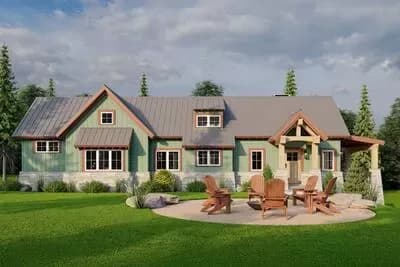 Rugged Craftsman House Plan with Lower Level Bunk Room - 2310 Sq Ft