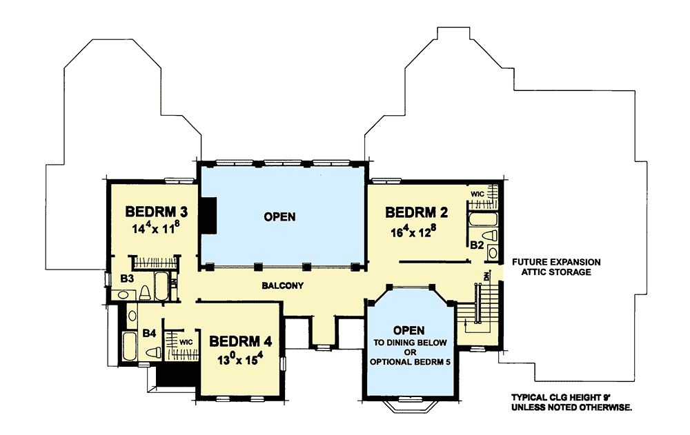 Plan 42522DB: A Castle of Your Own - Floor Plan - 2nd Floor - European, French Country
