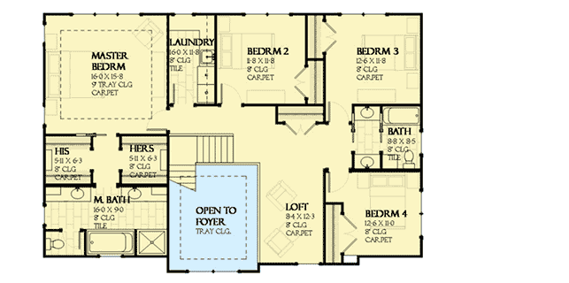 Plan 970063VC: Classic 2-Story House Plan with Simple Styling - Floor Plan - 2nd Floor - Traditional