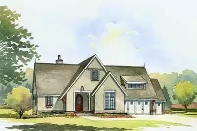 Cottage with Vaulted Ceilings in the Home Office