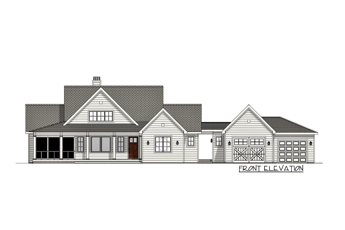 Plan 28924JJ: Modern Farmhouse with Semi-Attached Garage - Image #11 - Cottage, Country, Farmhouse, Modern Farmhouse, New American, Ranch