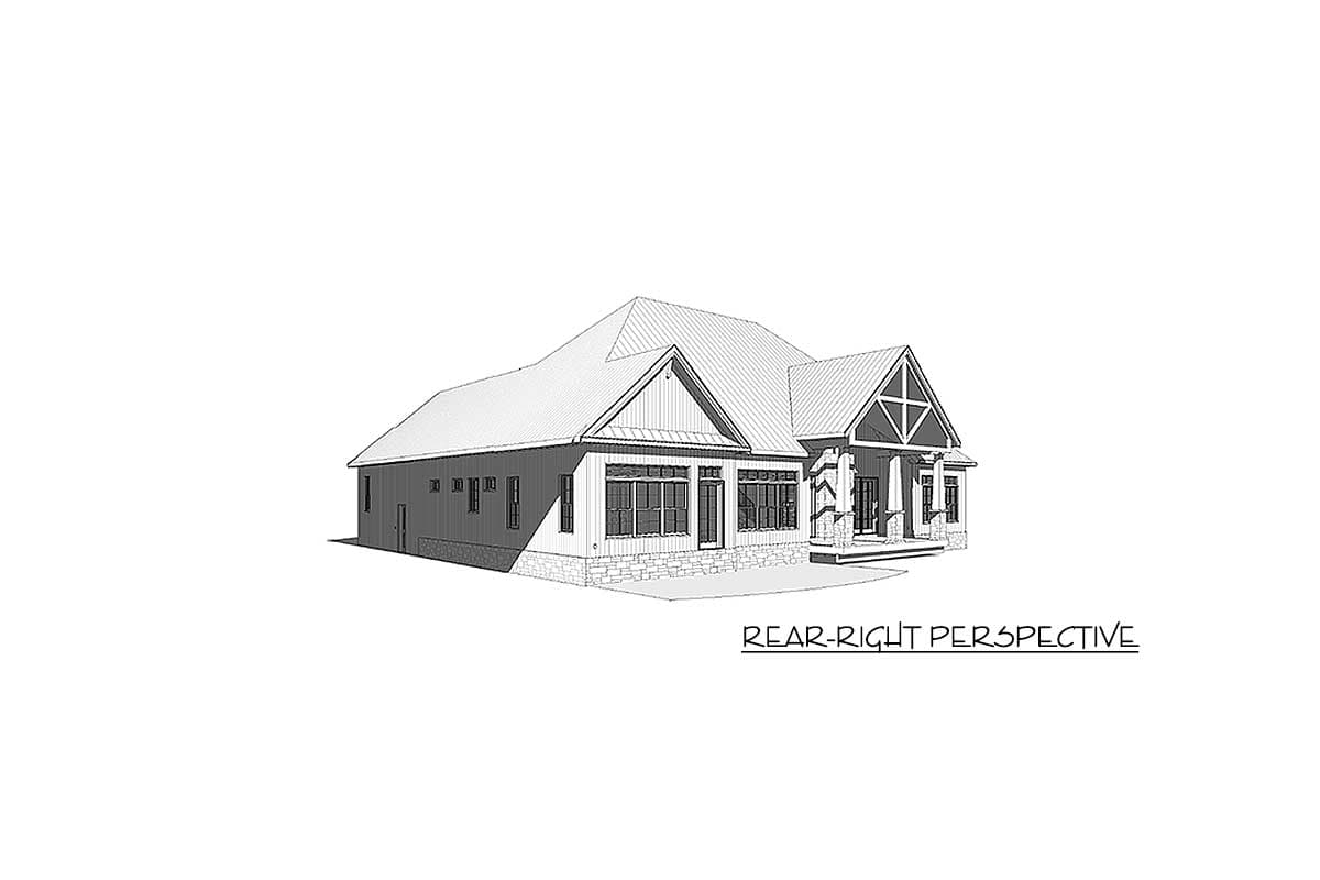 Plan 46333LA: 4-Bed Country Craftsman with Garage Options - Image #5 - Country, Craftsman, New American, Traditional