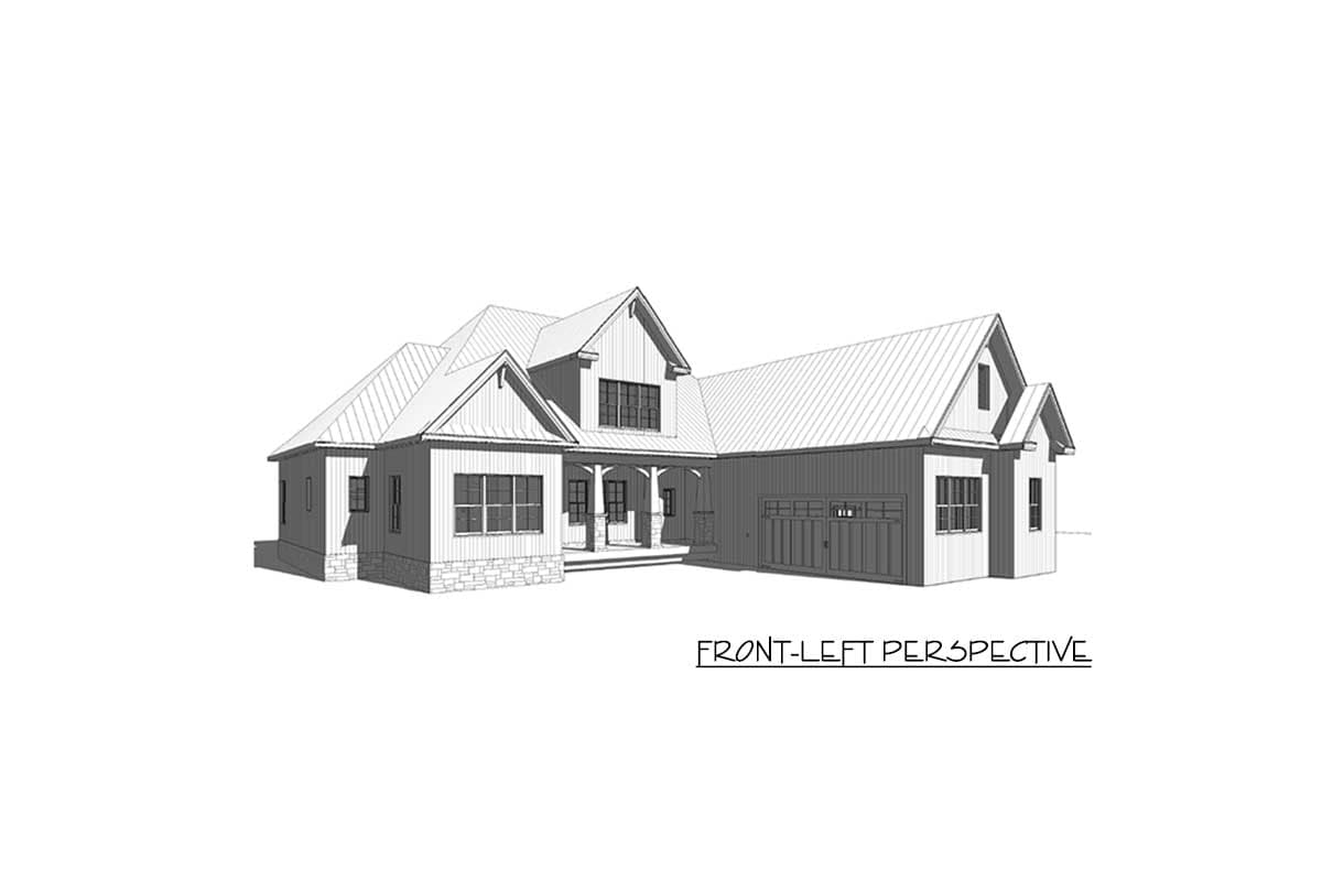 Plan 46333LA: 4-Bed Country Craftsman with Garage Options - Image #4 - Country, Craftsman, New American, Traditional