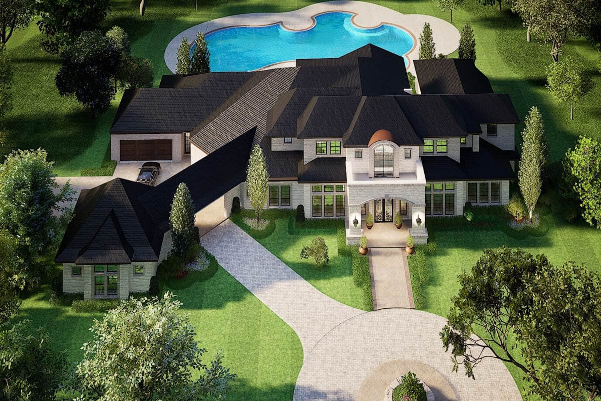 Plan 36548TX: Grand Hill Country House Plan - Image #40 - European