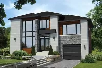 Contemporary with Two-Story Living Room