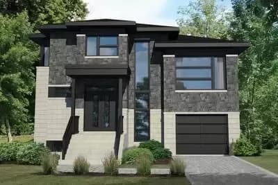 Prairie Style Split Level House Plan