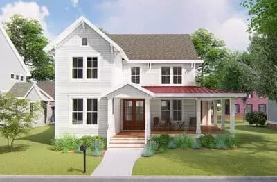 Master Up 4-Bed Farmhouse Plan