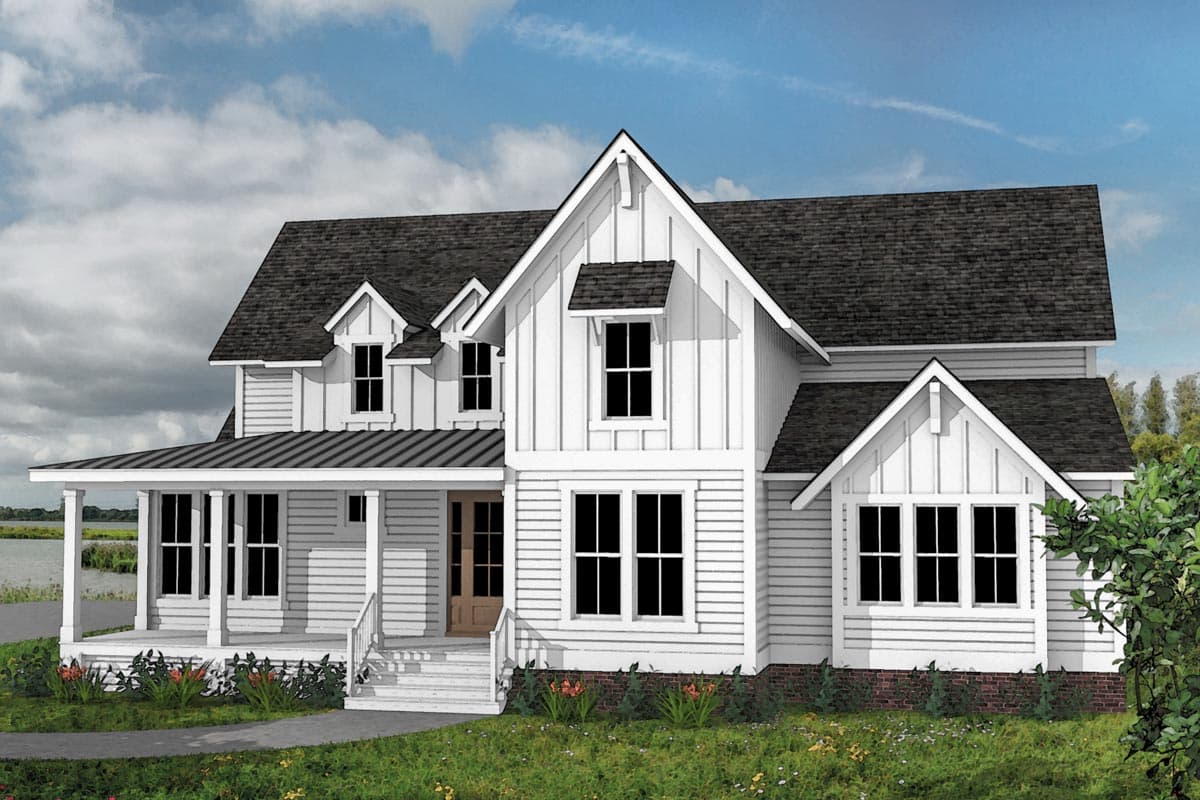 Plan 500043VV: Classic and Stylish Farmhouse Plan with Large Rear Porch - 3439 Sq Ft - Image #50 - Cottage, Country, Farmhouse, Modern Farmhouse, New American, Traditional