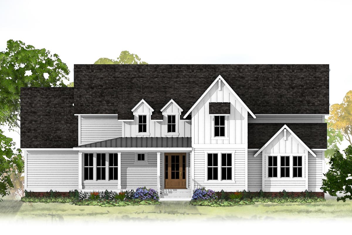 Plan 500043VV: Classic and Stylish Farmhouse Plan with Large Rear Porch - 3439 Sq Ft - Image #51 - Cottage, Country, Farmhouse, Modern Farmhouse, New American, Traditional