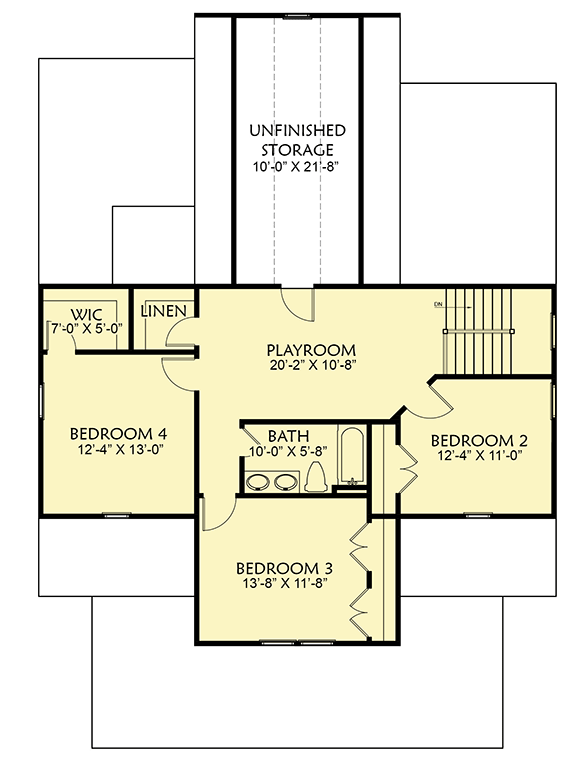 Plan 500036VV: Exclusive Master-On-Main Farmhouse Cottage Plan  - Floor Plan - 2nd Floor - Cottage, Country, Farmhouse, Southern