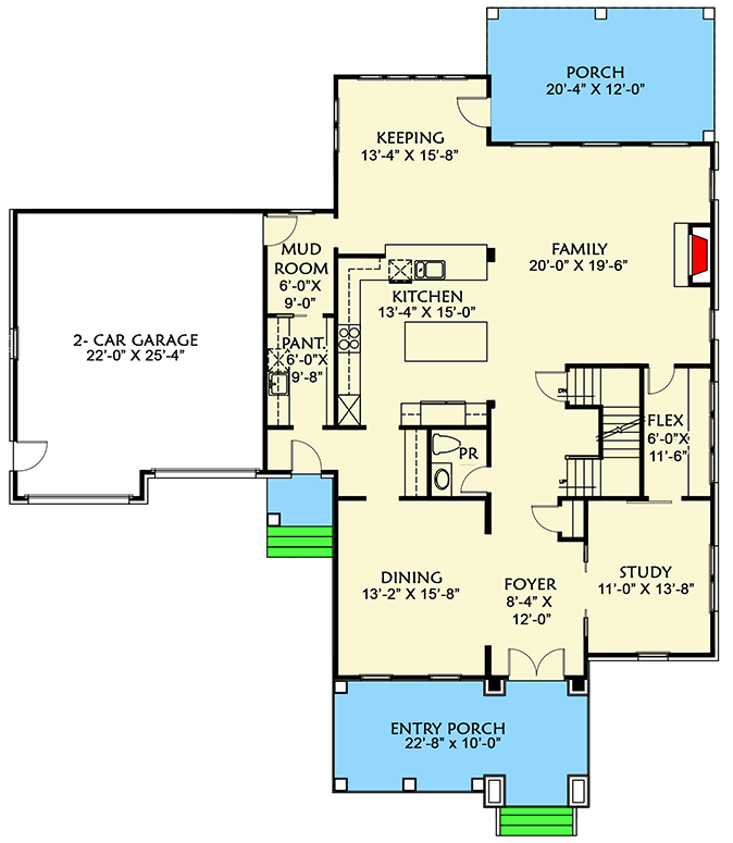 Plan 500047VV: Spacious Tudor House Plan - 4083 Sq Ft - Floor Plan - Main Level - European, Traditional, Tudor