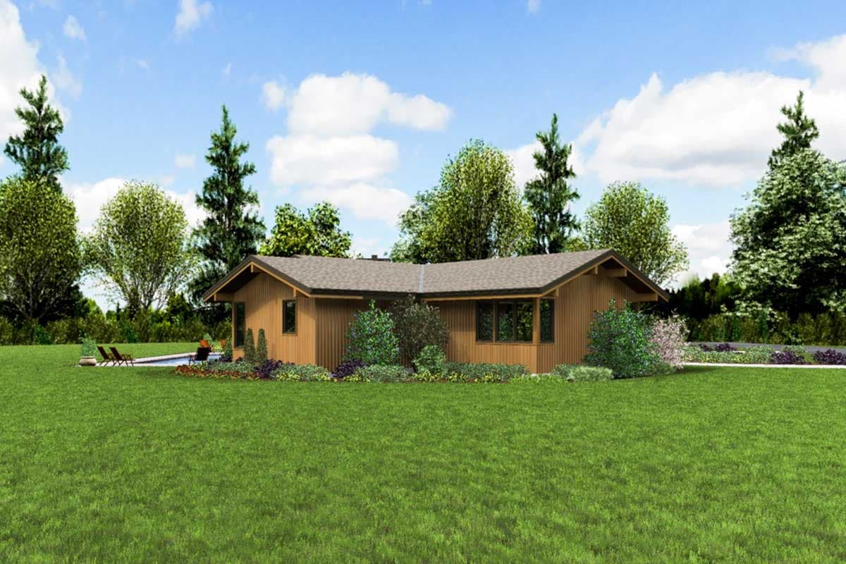 Plan 69664AM: X-Shaped House Plan with 3-Car Garage - 3278 Sq Ft - Image #5 - Contemporary, Mid Century Modern, Modern, Northwest, Prairie