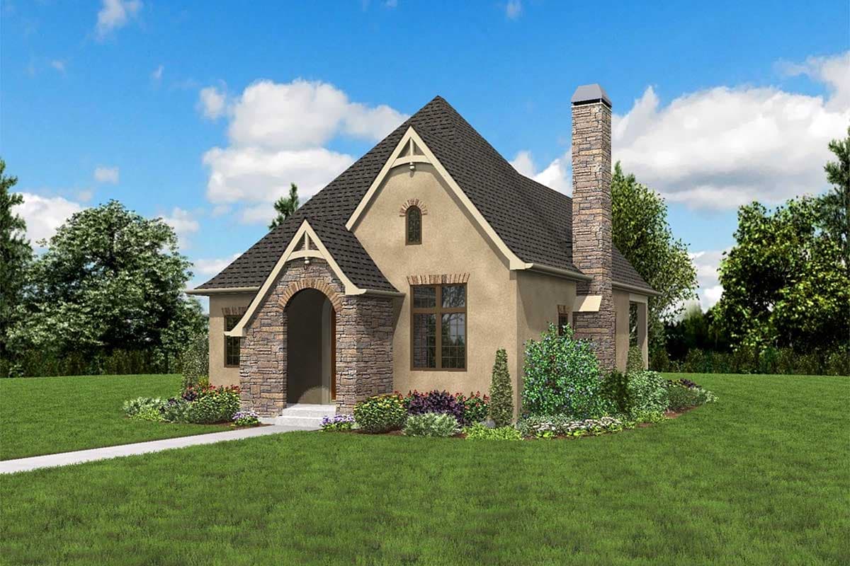 Plan 69671AM: Tiny Cottage House Plan with Guest Bed - Image #6 - Cottage, European