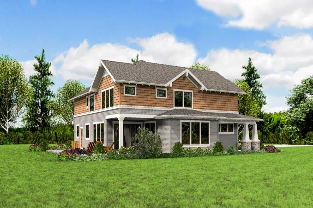 Plan 69672AM: Shingle-Style House Plan with 3-Car Garage - Image #5 - Craftsman, Northwest, Shingle