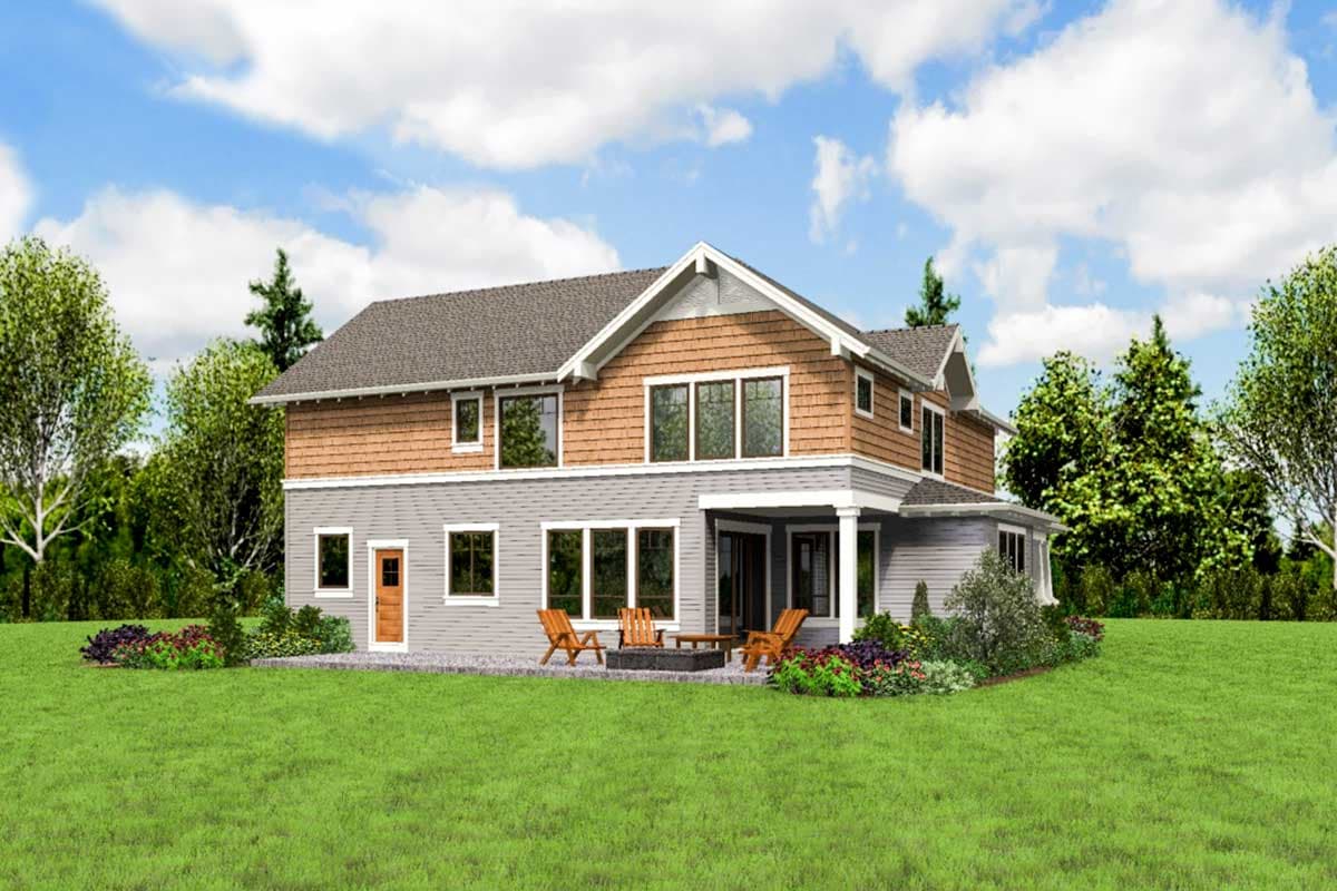 Plan 69672AM: Shingle-Style House Plan with 3-Car Garage - Image #6 - Craftsman, Northwest, Shingle