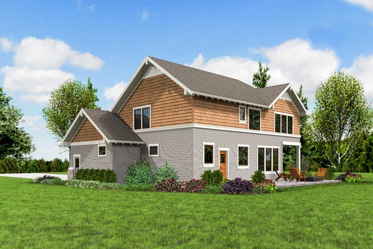 Plan 69672AM: Shingle-Style House Plan with 3-Car Garage - Image #9 - Craftsman, Northwest, Shingle