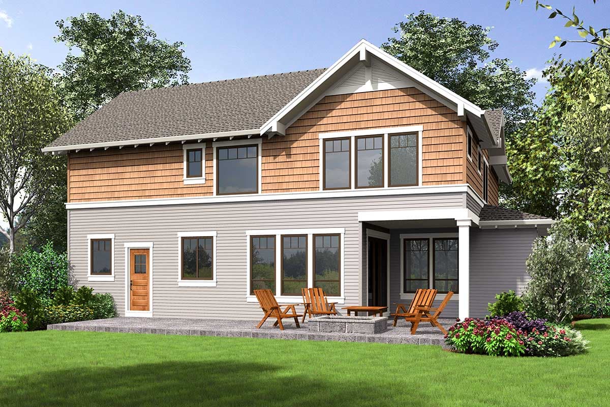 Plan 69672AM: Shingle-Style House Plan with 3-Car Garage - Image #8 - Craftsman, Northwest, Shingle