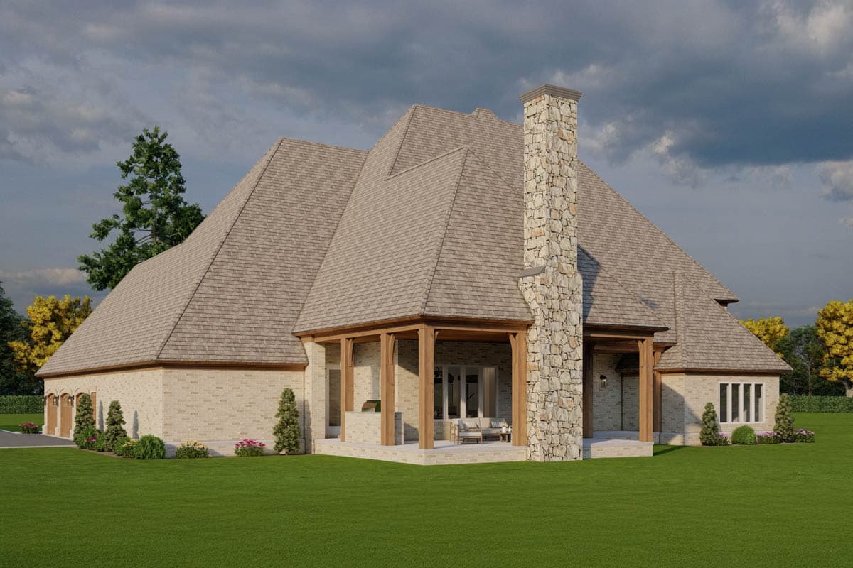 Plan 70579MK: Stunning 4-Bed House Plan with Upstairs Balcony - 6001 Sq Ft - Image #7 - European, French Country