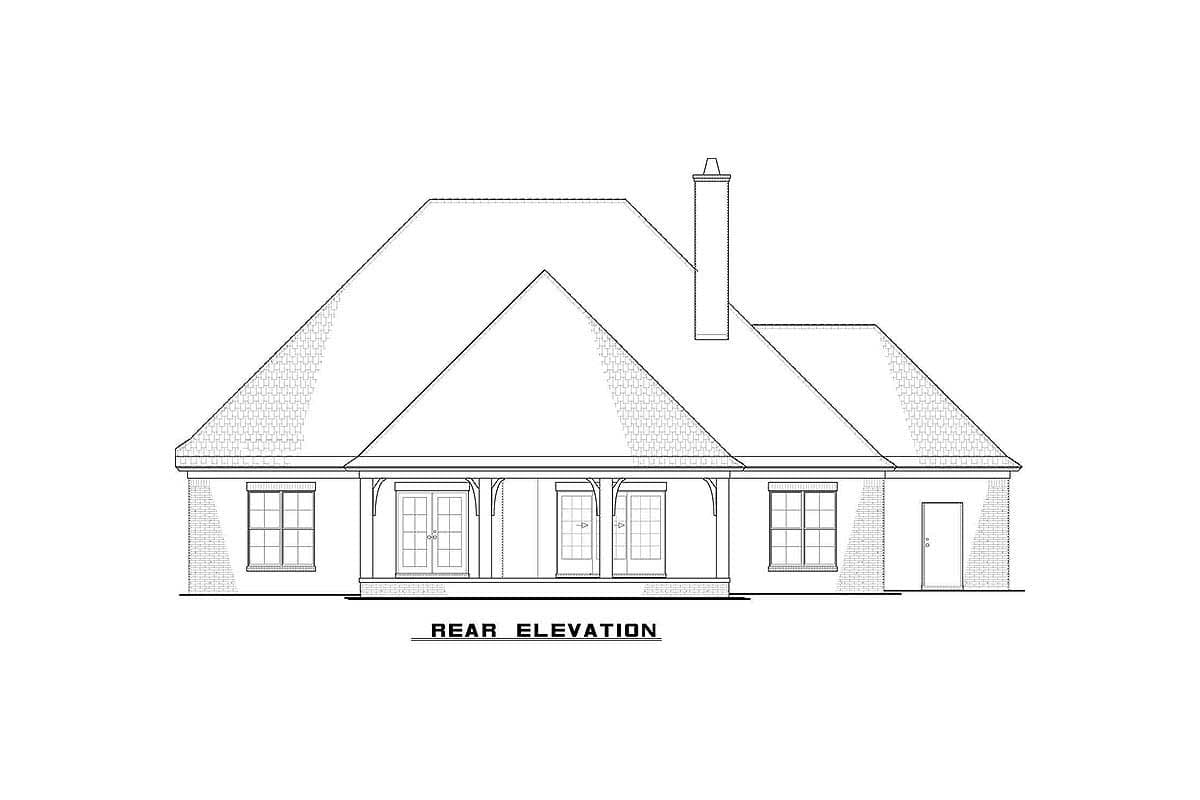 Plan 70581MK: Split Bed European House Plan with Bonus Over Garage - 2381 Sq Ft - Image #39 - European, French Country