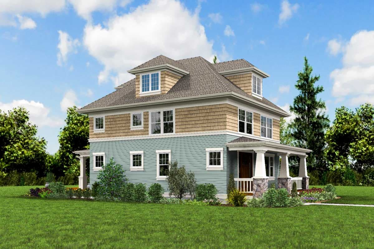 Plan 69676AM: Four Square Craftsman House Plan - Image #5 - Craftsman, Northwest, Traditional, Victorian