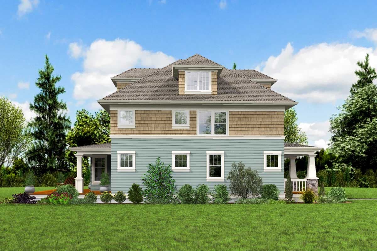 Plan 69676AM: Four Square Craftsman House Plan - Image #6 - Craftsman, Northwest, Traditional, Victorian