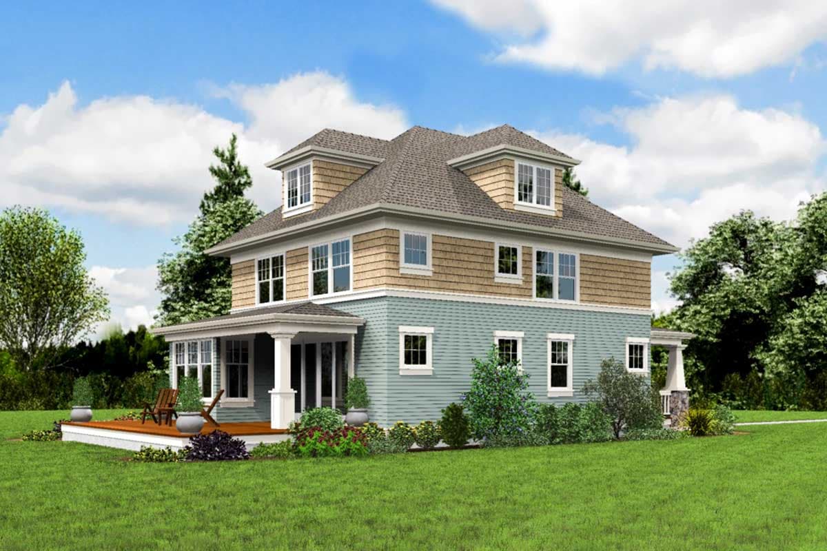 Plan 69676AM: Four Square Craftsman House Plan - Image #7 - Craftsman, Northwest, Traditional, Victorian