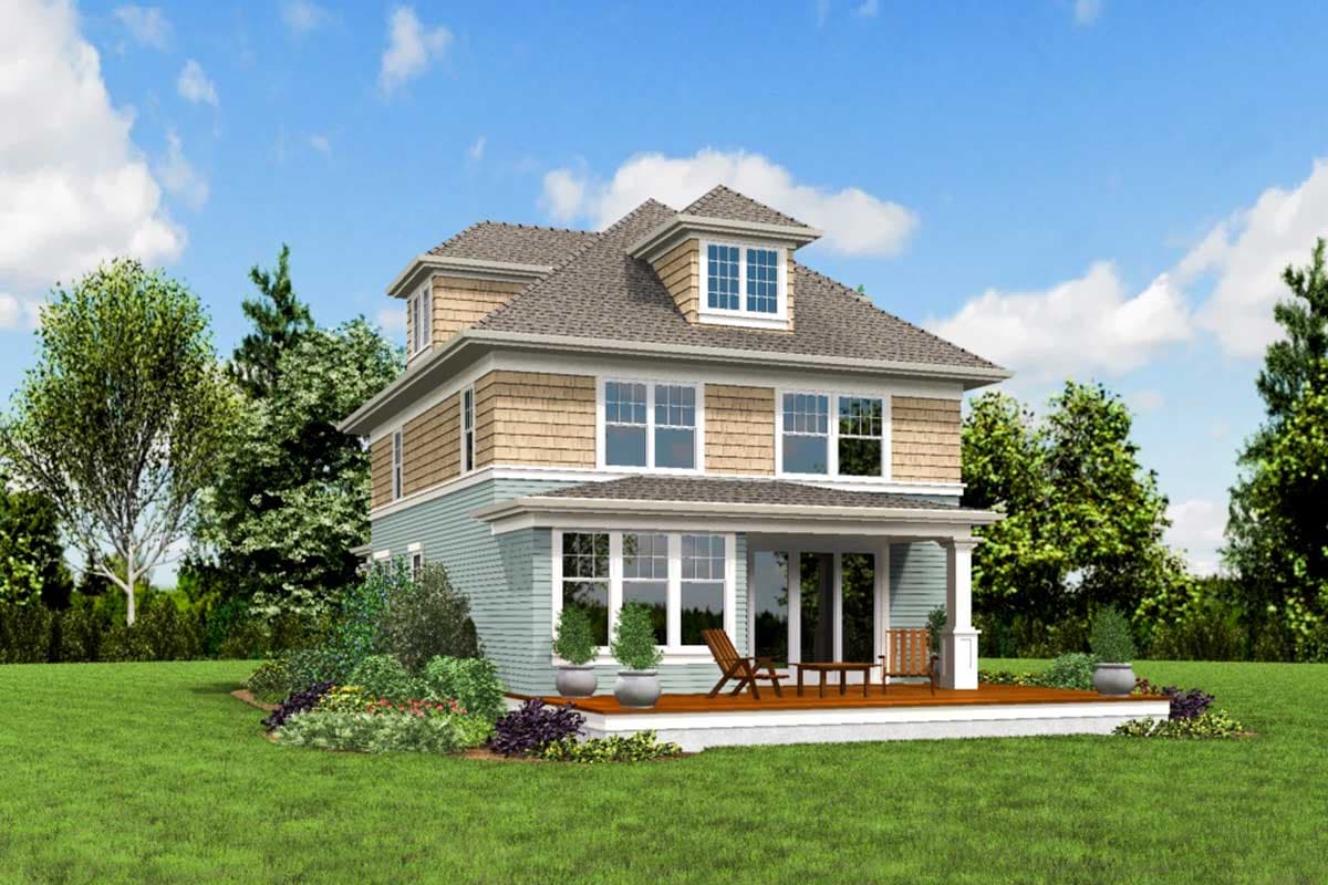 Plan 69676AM: Four Square Craftsman House Plan - Image #10 - Craftsman, Northwest, Traditional, Victorian