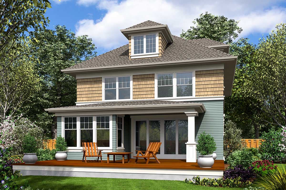 Plan 69676AM: Four Square Craftsman House Plan - Image #8 - Craftsman, Northwest, Traditional, Victorian