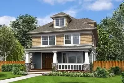 Four Square Craftsman House Plan