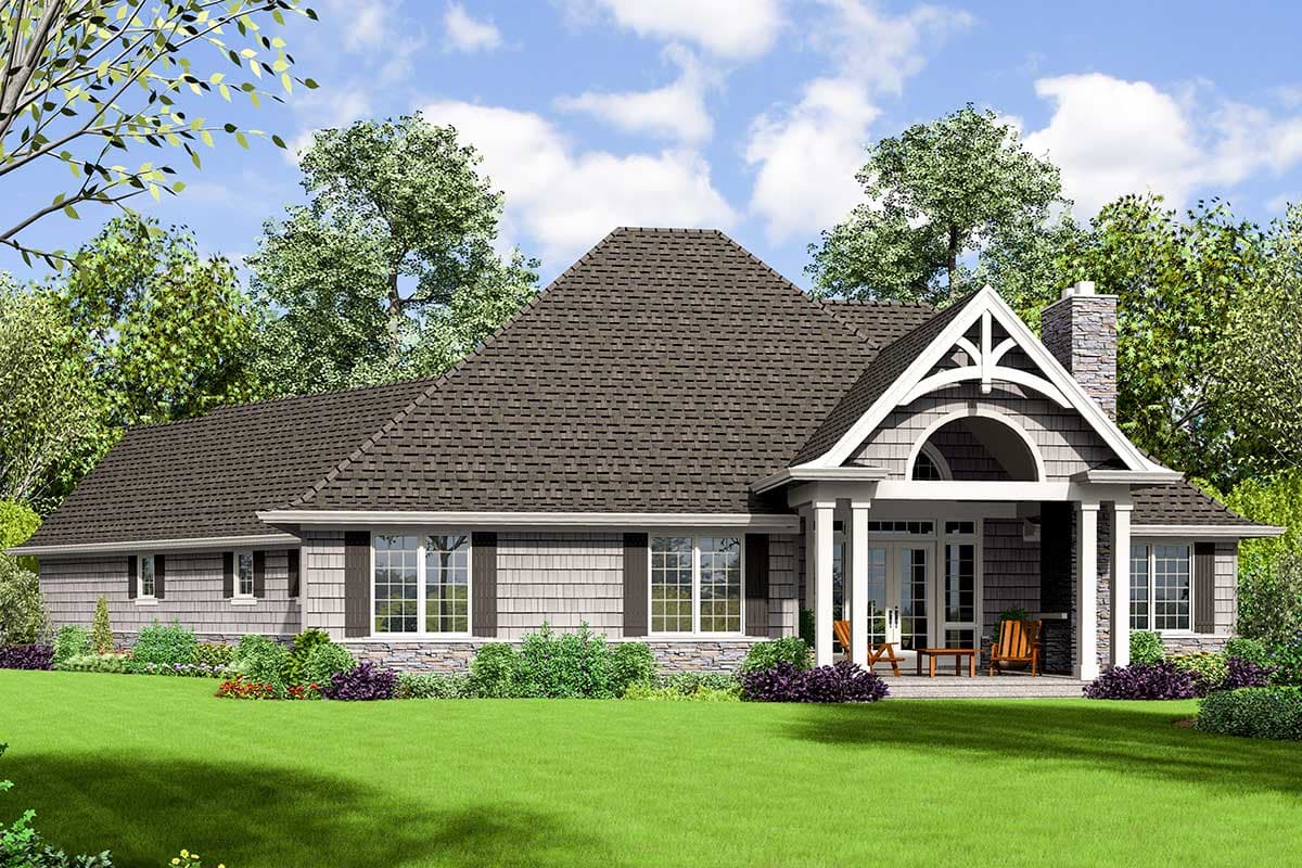 Plan 69678AM: Three Bedroom Craftsman Home Plan with Expanded Garage - Image #9 - Craftsman, Northwest, Shingle