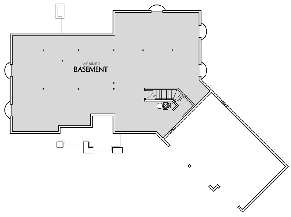 Plan 69678AM: Three Bedroom Craftsman Home Plan with Expanded Garage - Floor Plan - Basement - Craftsman, Northwest, Shingle