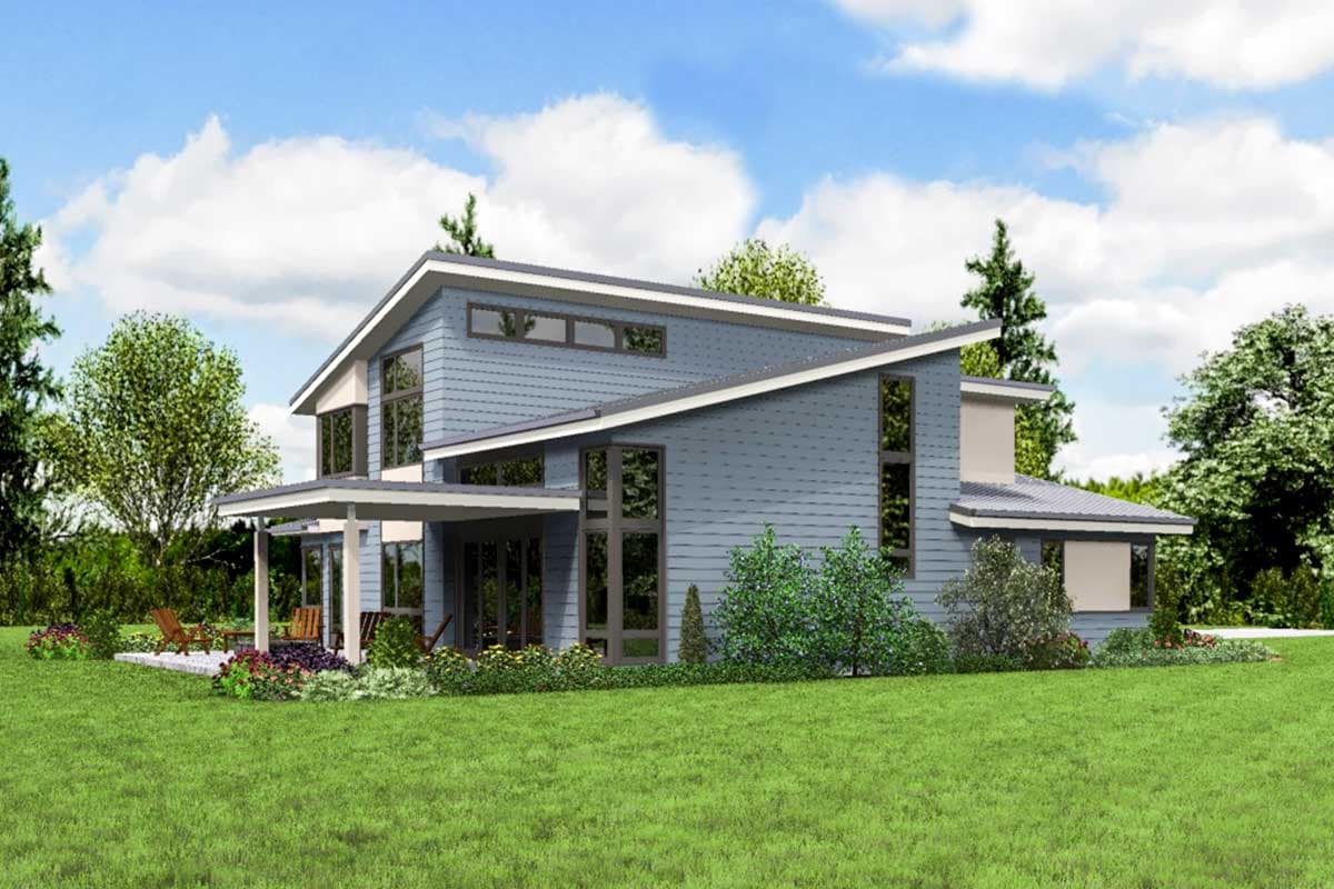 Plan 69681AM: Contemporary House Plan with Flex Room - Image #5 - Contemporary, Modern, Northwest