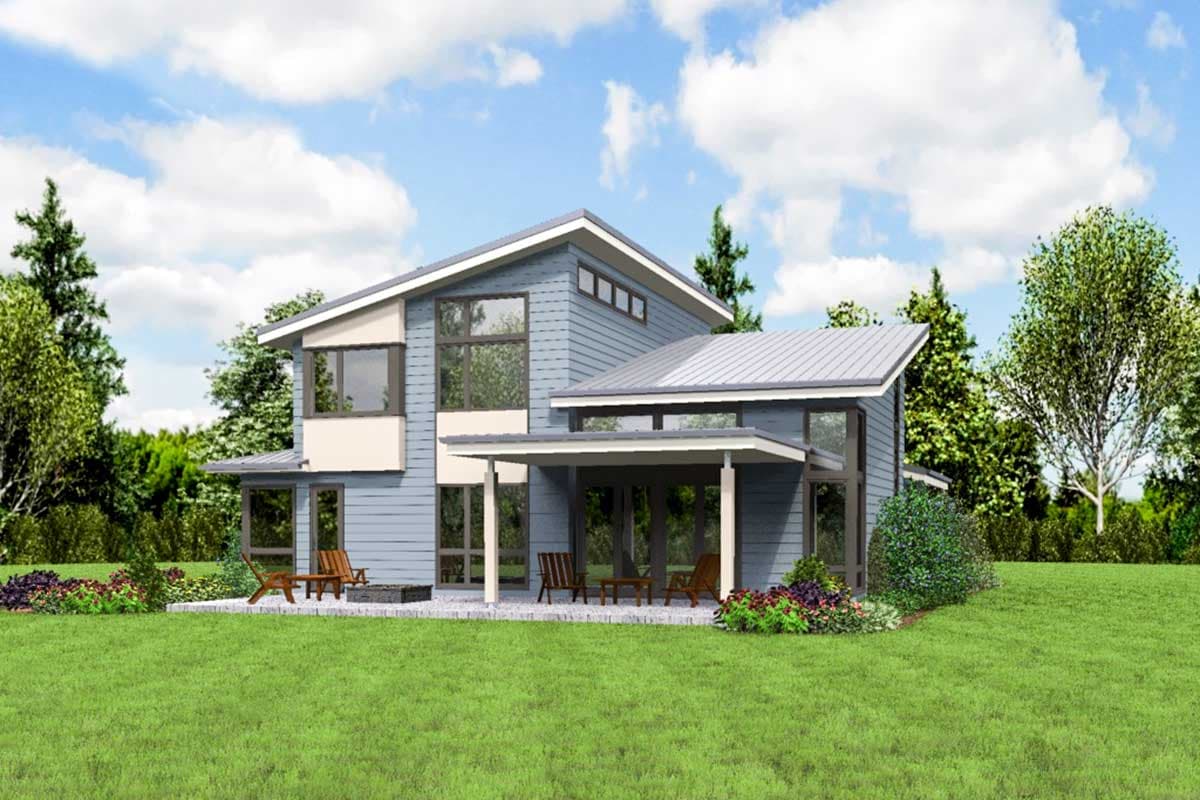 Plan 69681AM: Contemporary House Plan with Flex Room - Image #6 - Contemporary, Modern, Northwest