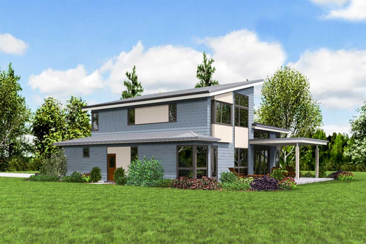 Plan 69681AM: Contemporary House Plan with Flex Room - Image #9 - Contemporary, Modern, Northwest