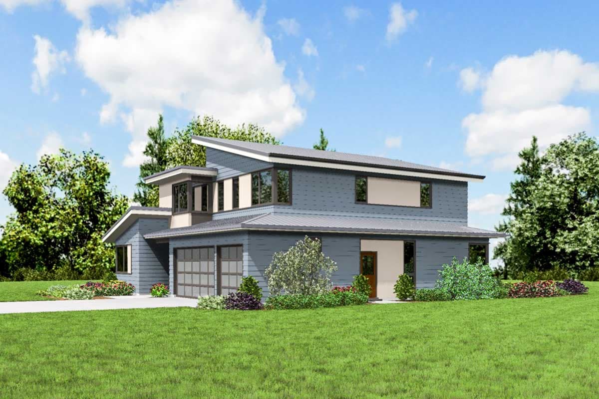 Plan 69681AM: Contemporary House Plan with Flex Room - Image #11 - Contemporary, Modern, Northwest