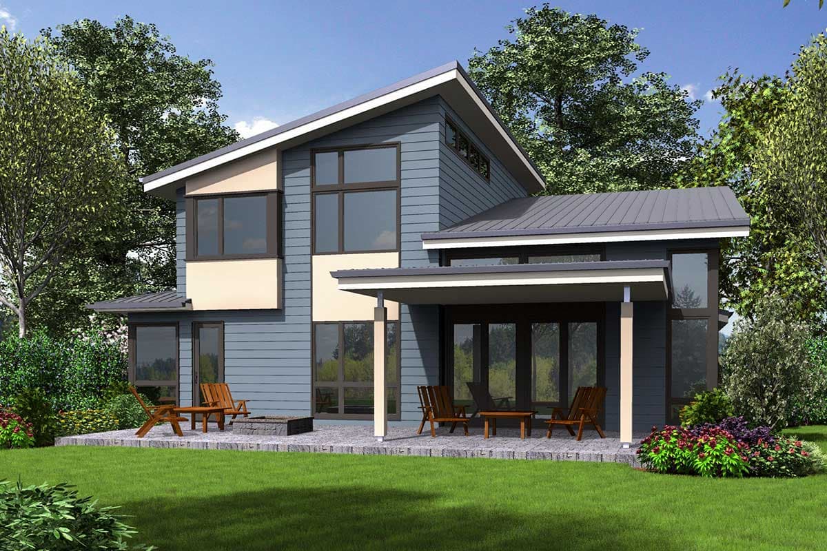 Plan 69681AM: Contemporary House Plan with Flex Room - Image #7 - Contemporary, Modern, Northwest
