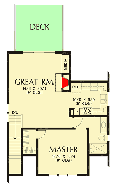 Plan 69683AM: Petite Starter Home - Floor Plan - 2nd Floor - Northwest, Traditional