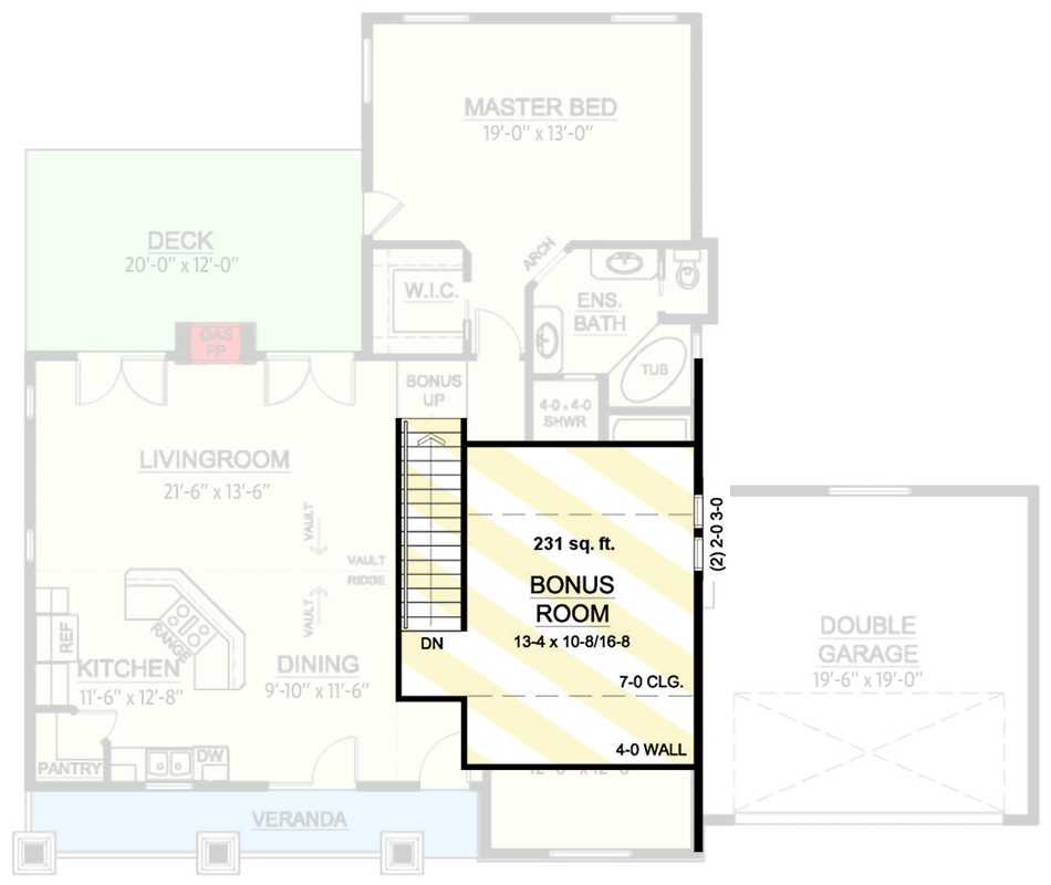 Plan 67745MG: Flexible 2-Bed Craftsman House Plan - 1497 Sq Ft - Floor Plan - Bonus - Cottage, Country, Craftsman, Mountain, Northwest