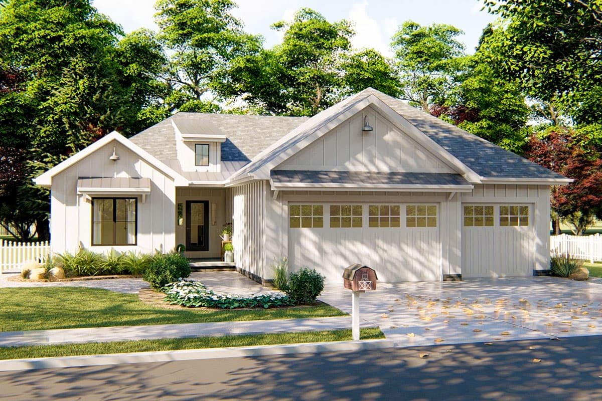 Plan 62732DJ: 3-Bed Modern Farmhouse Ranch Home Plan - 1457 Sq Ft - Image #10 - Bungalow, Country, Farmhouse, Ranch