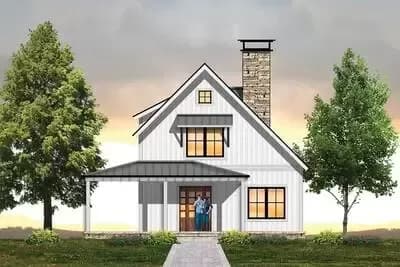 Cozy Farmhouse Plan with Upstairs Loft