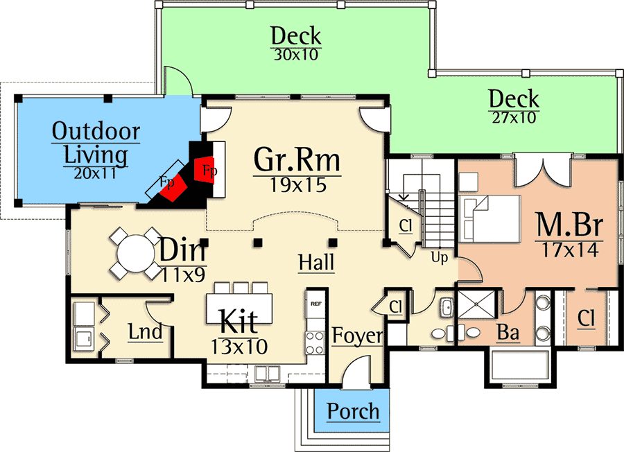 Plan 18855CK: Modern Farmhouse Plan with Two Master Suites - Floor Plan - Main Level - Country, Farmhouse, Rustic, Vacation