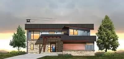 Modern 3-Bed House Plan with Dramatic Natural Lighting