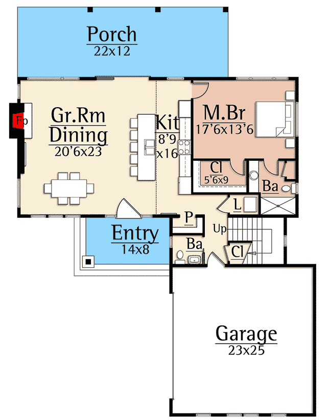 Plan 18857CK: 3-Bed Modern Farmhouse Plan with Open Living - Floor Plan - Main Level - Country, Farmhouse, Rustic