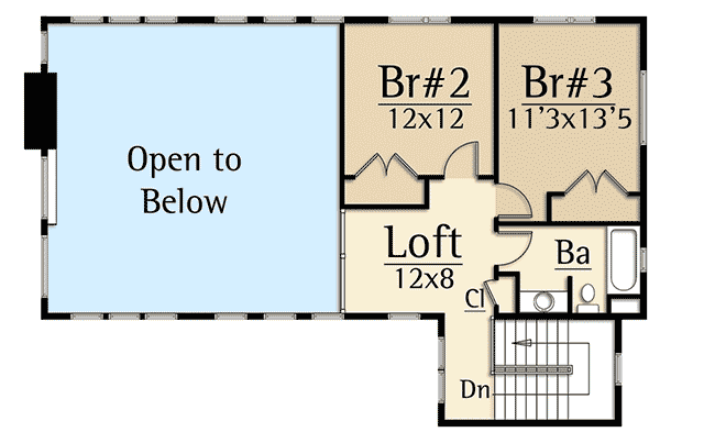 Plan 18857CK: 3-Bed Modern Farmhouse Plan with Open Living - Floor Plan - 2nd Floor - Country, Farmhouse, Rustic