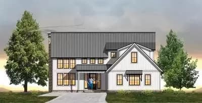 3-Bed Modern Farmhouse Plan with Open Living