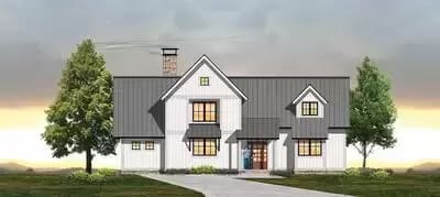 3-Bed Modern Farmhouse Plan with Options