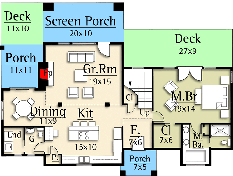 Plan 18861CK: 4-Bed Modern Farmhouse Plan with Options - Floor Plan - Main Level - Rustic
