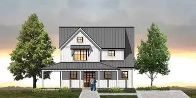 Modern Farmhouse Plan with Wraparound Porch and Vaulted Great Room 